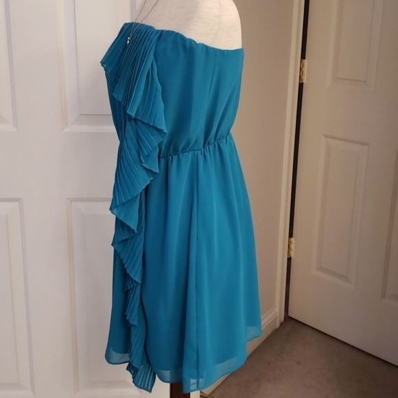 Bcbgeneration teal ruffle strapless dress NWT - Picture 6 of 12